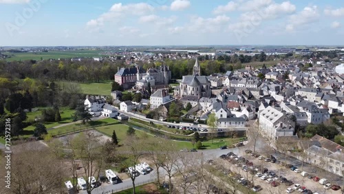 Meung-sur-Loire - Loire Valley - France - Drone View Castle 