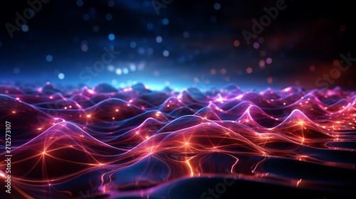 Abstract background with glowing neon lines  embodying the concept of data transfer in a scientific digital wallpaper of neurolink .