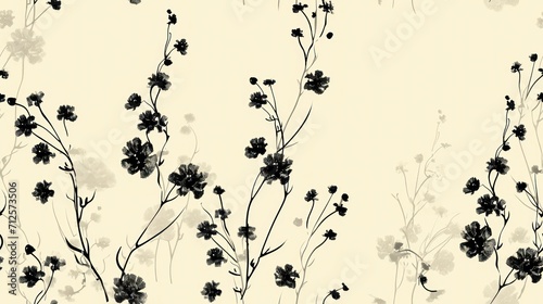  a black and white photo of a bunch of flowers on a light colored background with black and white flowers on a light colored background.