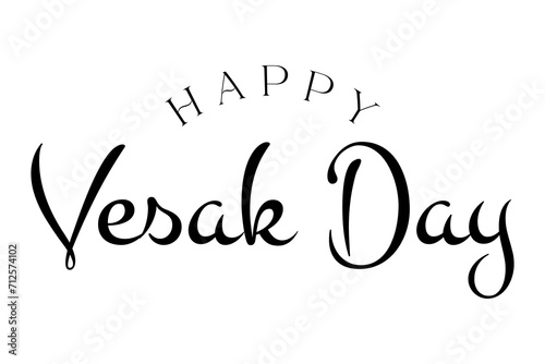 Happy Vesak Day Lettering Buddha Purnima vector illustration.