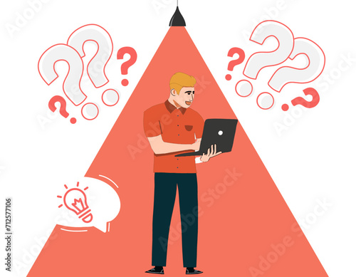Curiosity  and asking questions concept vector illustration