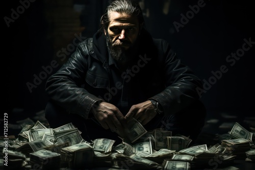 man holding dollers in room photo