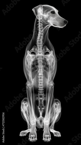 dog x-ray isolated black