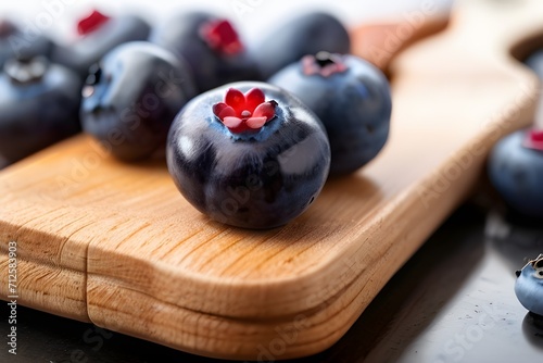 blueberries on wooden background