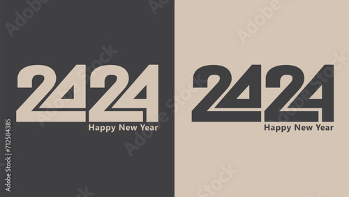 Happy new year 2024. New year thematic design concept. 2024 Typography. Greeting concept for 2024 new year celebration.
