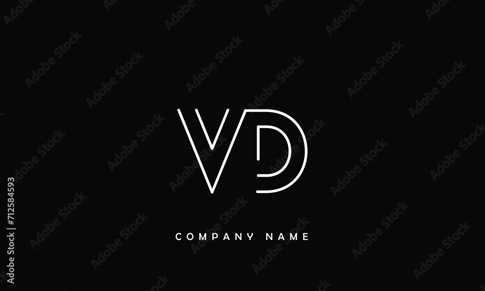 VD, DV, V, D Abstract Letters Logo Monogram