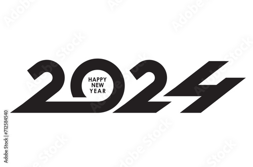 Happy new year 2024. New year thematic design concept. 2024 Typography. Greeting concept for 2024 new year celebration.