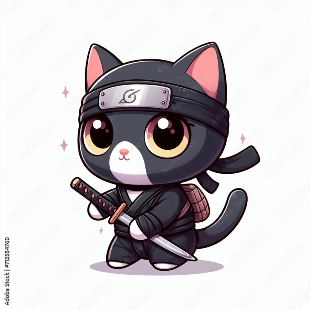 ninja cat figure Generative AI