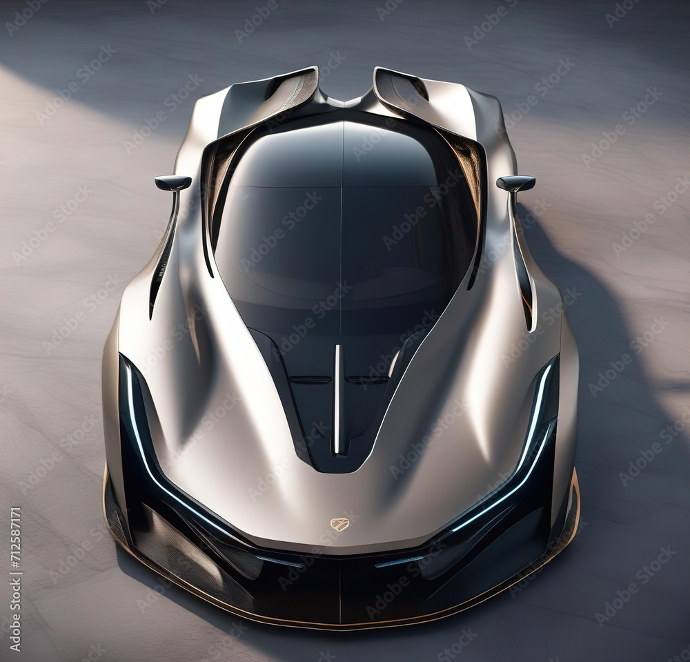 Fototapeta premium Car of the future Mirsnov design. AI generation