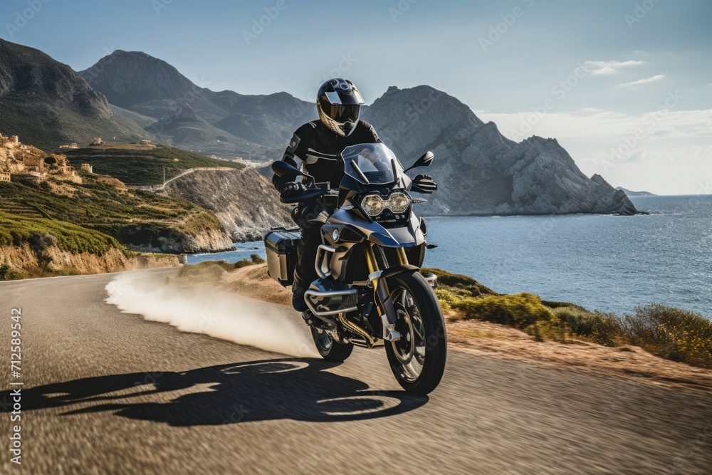 Obraz premium Photo of motorbike adventure in nature