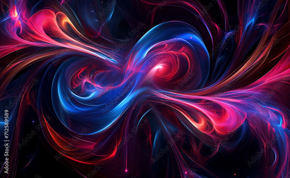 Colorful wallpaper with a black background and red, blue, and purple swirls. Colorful wallpaper with a black background and red, blue, and purple swirls.