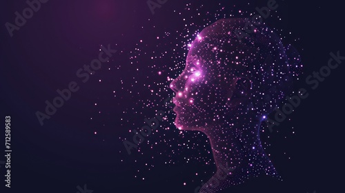  a woman's face is shown with a lot of stars coming out of the side of the woman's head.
