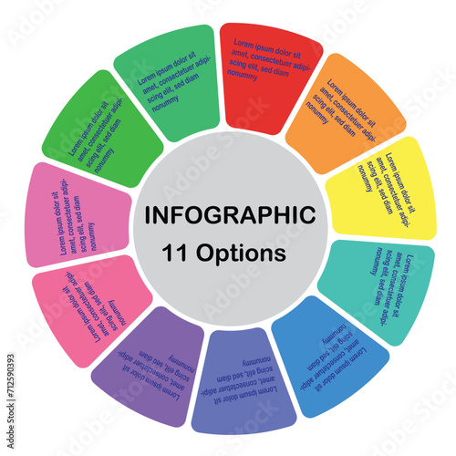 11 options circle infographic or business infographic