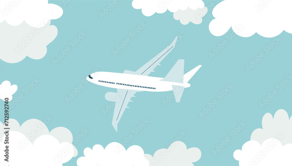 plane flies against the sky vector