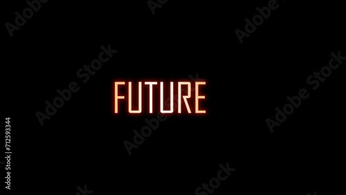 Neon arrow sign with text. Word Future. Navigating Towards a Bright Future concept.