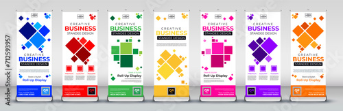 Creative Business abstract Roll up banner design template, vertical, pull up design for presentations, events, promotions