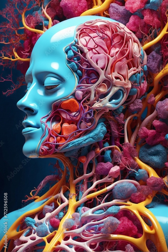 Creative Illustration of the Human Body: Future Technologies, Futurism Creative Illustration of the Human Body: Future Technologies, Futurism