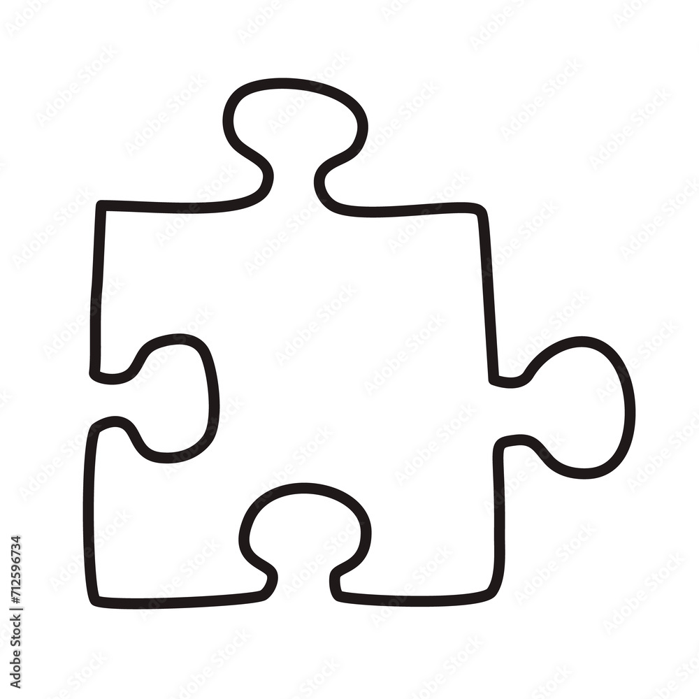 Doodle puzzle piece icon or logo, hand drawn with thin black line. Png clipart isolated on transparent background Doodle puzzle piece icon or logo, hand drawn with thin black line. Png clipart isolated on transparent background