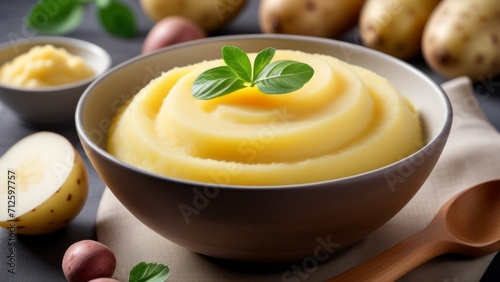 mashed potatoes in a bowl ai generated