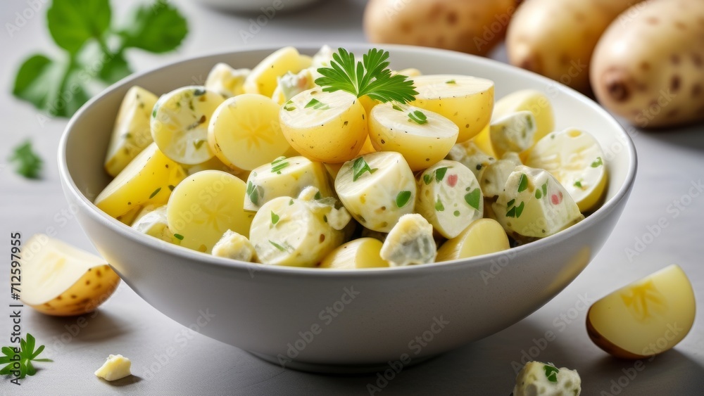 potato salad with potatoes ai generated