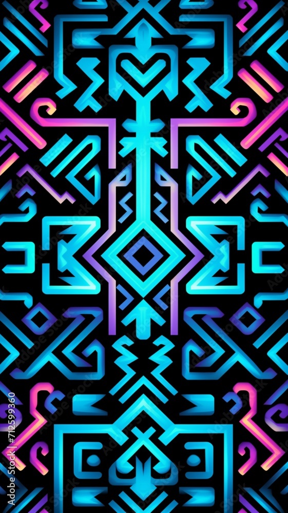 Neon color viking pattern texture AI Generated pictures Neon color viking pattern texture AI Generated pictures
