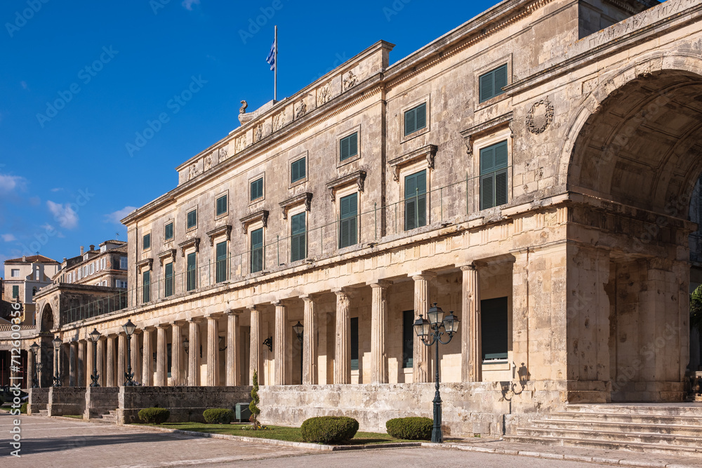 Old Royal Palace of St. Michael and St. George, that now hosts the Museum of Asian Art in Corfu town