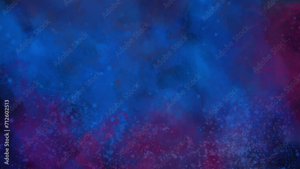 purple and blue textured background. watercolor dark blue and pink red gradient space nebula universe.