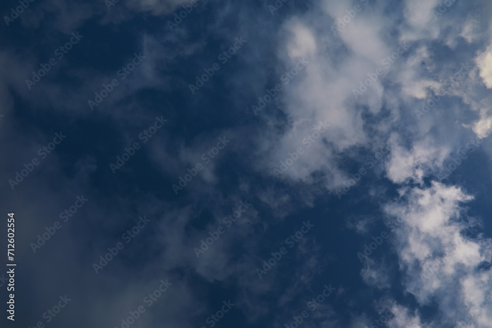 Obraz premium Summer blue sky cloud gradient light white background. Beauty clear cloudy in sunshine calm bright winter air bacground. Gloomy vivid cyan landscape in environment day horizon skyline view spring wind