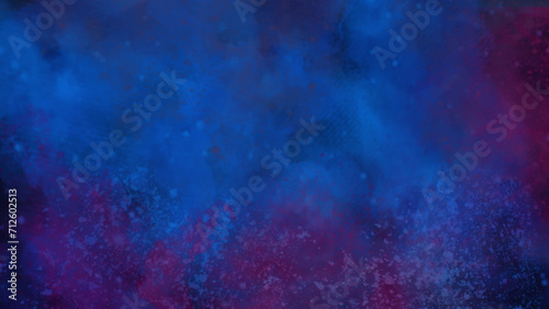 purple and blue textured background. watercolor dark blue and pink red gradient space nebula universe.