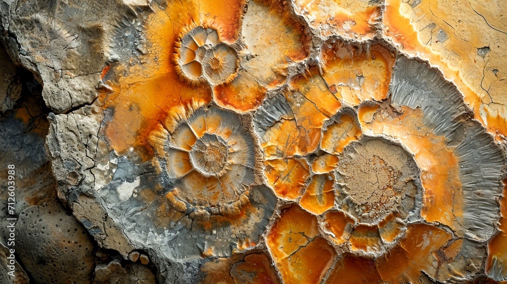 Petrified rock close up, abstract background. Generative AI. Petrified rock close up, abstract background. Generative AI.