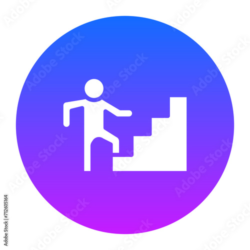 Person Climbing Stairs Icon of Physical Fitness iconset.