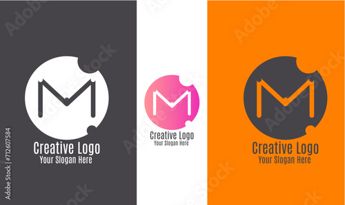 Creative M Logo, M Letter Logo With Circle 