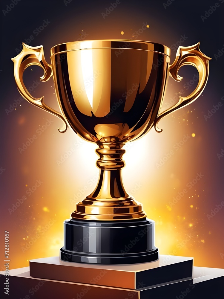 Illustration. Trophy Cup. Generative AI Illustration. Trophy Cup. Generative AI