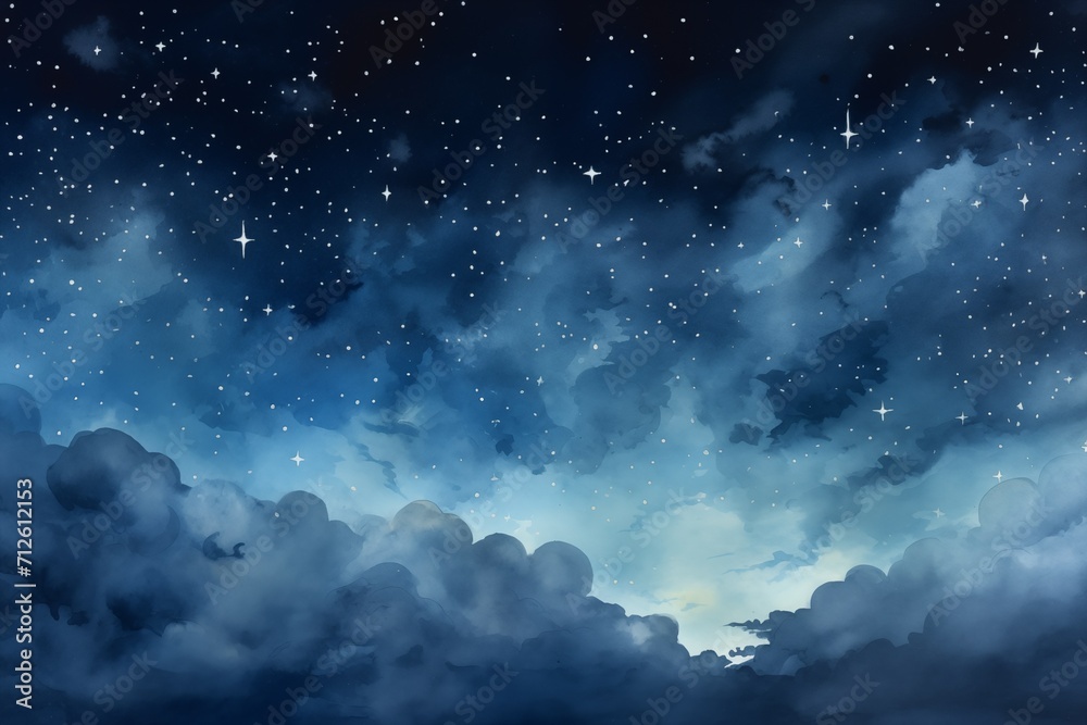 Night sky with Clouds and Sparkling Stars Night sky with Clouds and Sparkling Stars