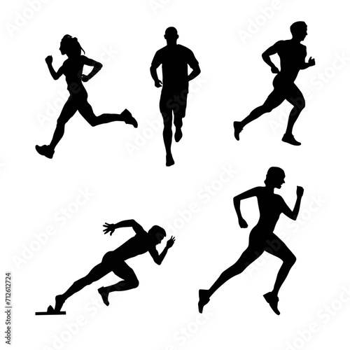 silhouettes running vector