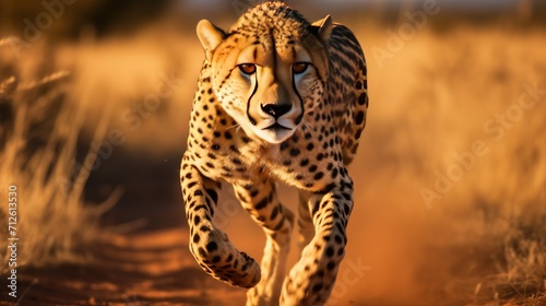 A cheetah in mid-sprint, chasing its prey with incredible speed © Arup Debnath
