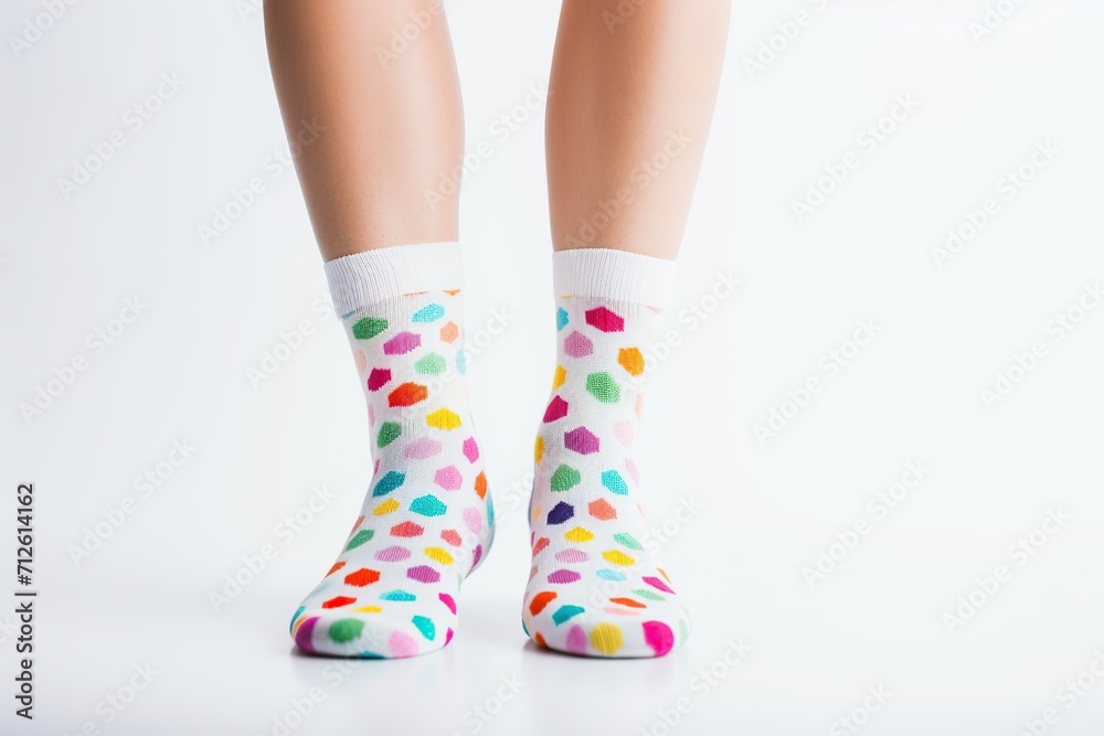 Colorful cotton socks isolated on white background