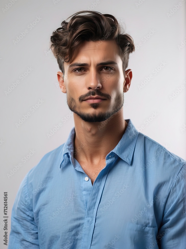 Portrait of handsome men, tshirt model posing in white background Portrait of handsome men, tshirt model posing in white background