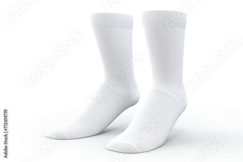 White cotton socks isolated on white background photo