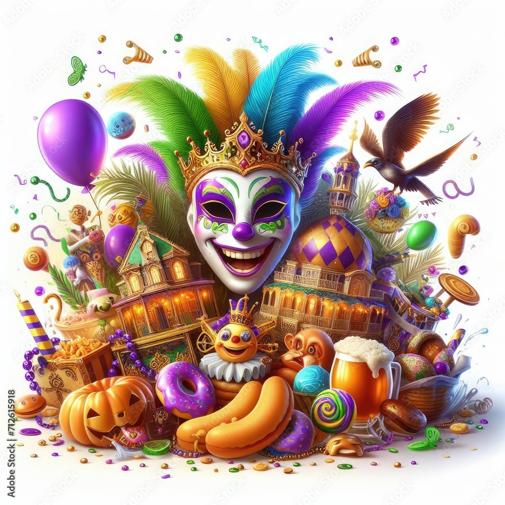 Mardi Gras Carnival illustration design 