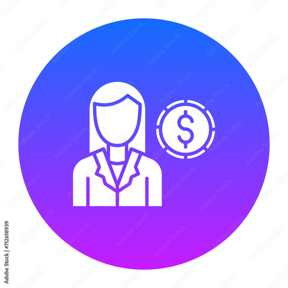 Female Finance Officer Icon Female Finance Officer Icon