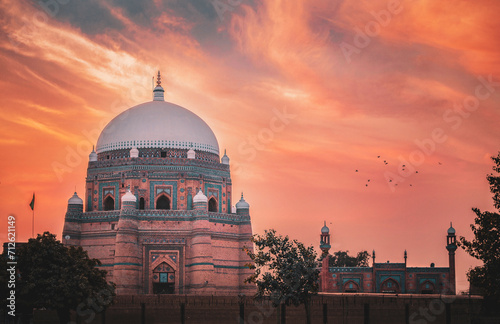 Tomb of Shah Rukn-e-Alam, Multan sunset view. photo