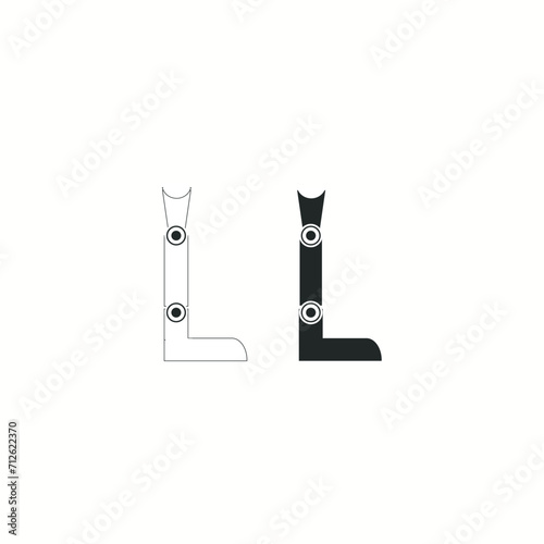 Prosthetic leg icon set. prosthesis leg Vector