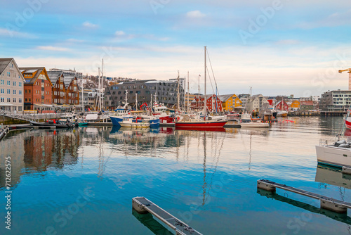 View of a marina and harbor in Tromso, North Norway. Tromso is considered the northernmost city in the world with a population above 50,000 © johnkruger1