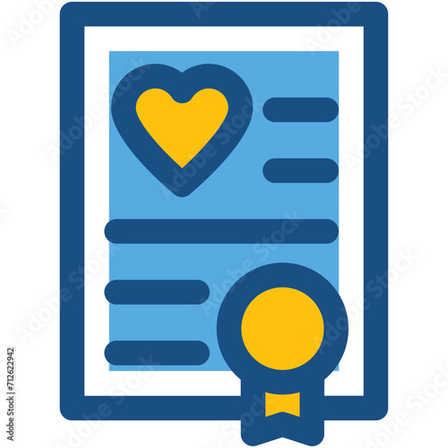 Marriage Certificate Vector Icon