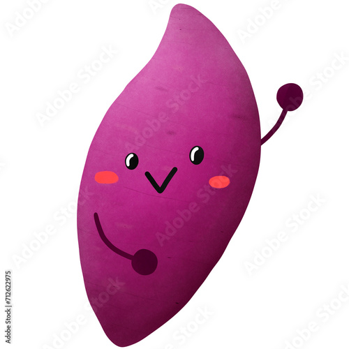 hand drawn cute sweet potato illustration vegetable collection .