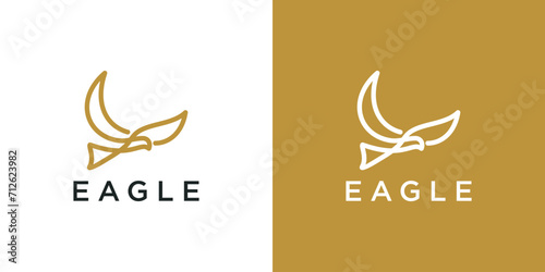 Eagle logo vector, eagle logo design template with line style