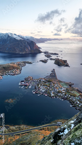 Aerial View of Norwegian Town