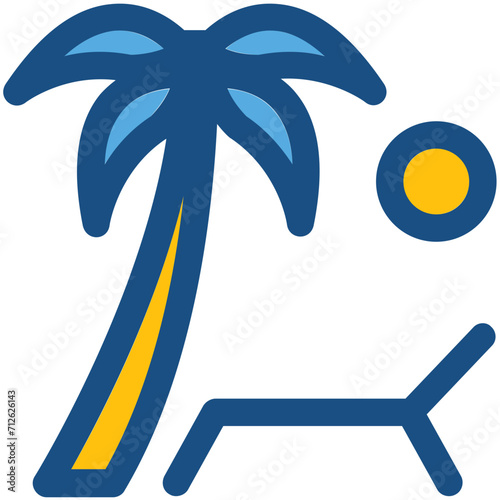 Sunbathe Vector Icon