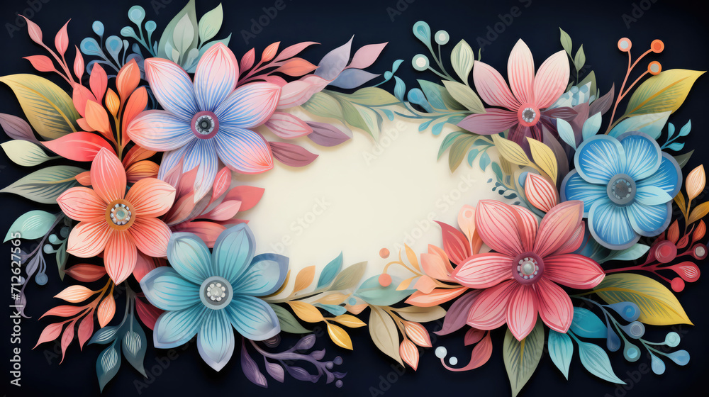 Exquisite flower illustration background frame, a delicate blend of artistry and nature, framing your content with timeless beauty Exquisite flower illustration background frame, a delicate blend of artistry and nature, framing your content with timeless beauty